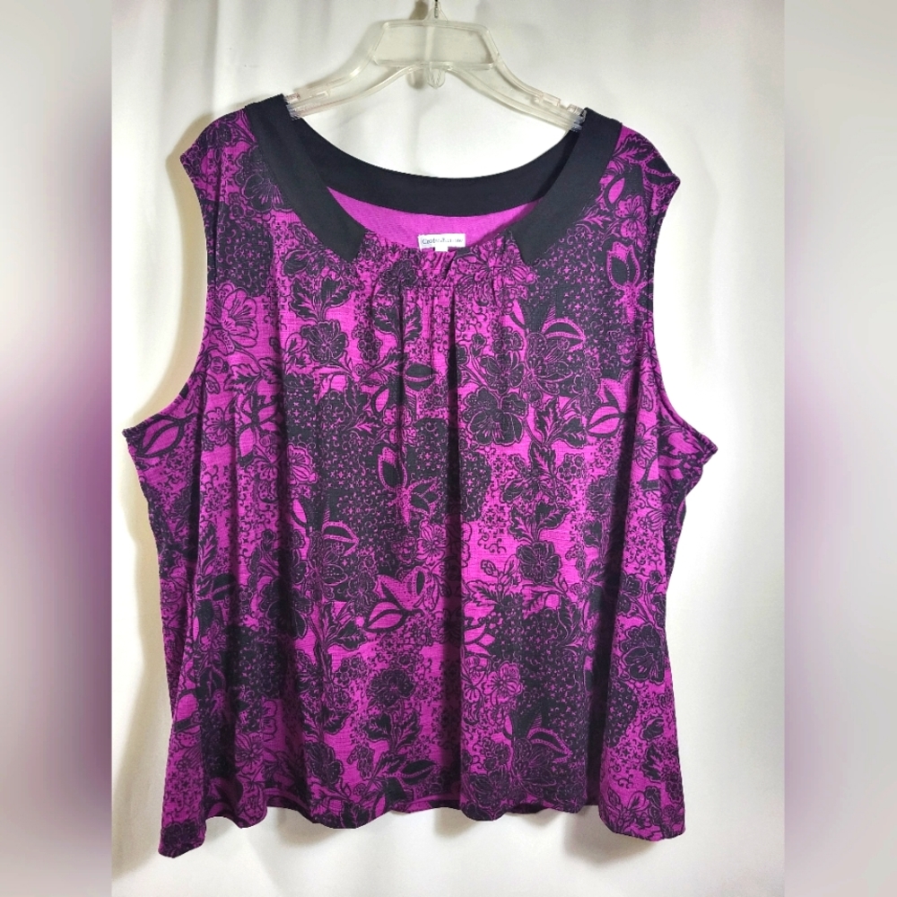 Croft & Barrow purple and black sleeveless top women's 3X #181